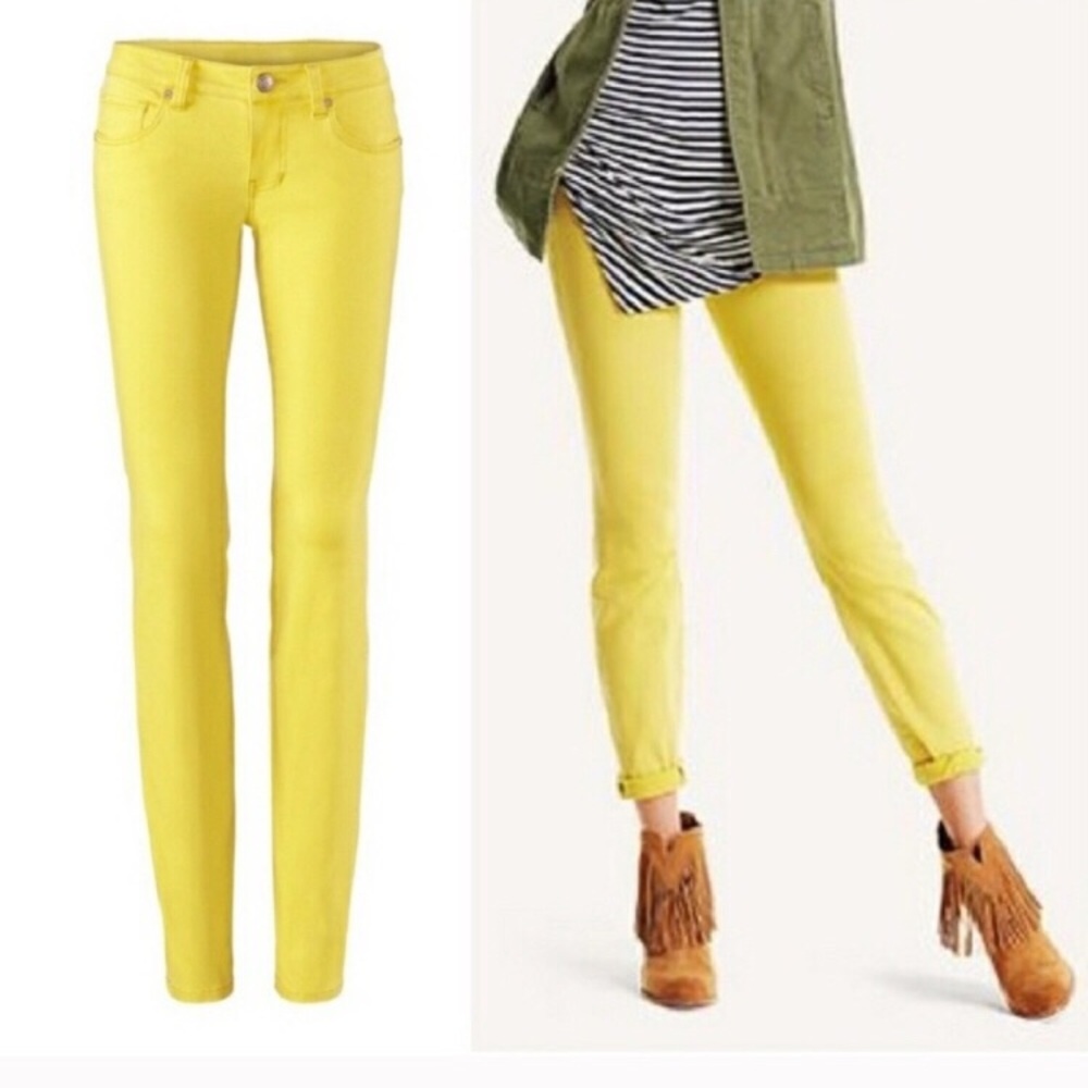 CAbi Citron Skinny Jean Yellow Size 2